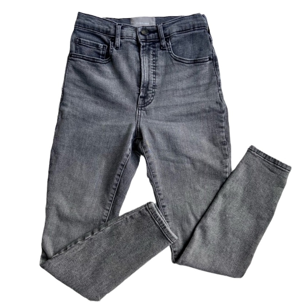 - Everlane Smokey Grey High Rise Skinny Ankle Jeans - Picture 1 of 9